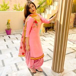 Pink indian Punjabi Suit only used for this photo